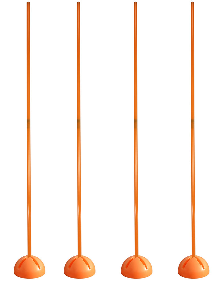 Kombi-X-Standfuss aus Kunststoff &amp; Slalomstange 180 cm – 4er Set – befüllbarer Standfuss – Stange fü