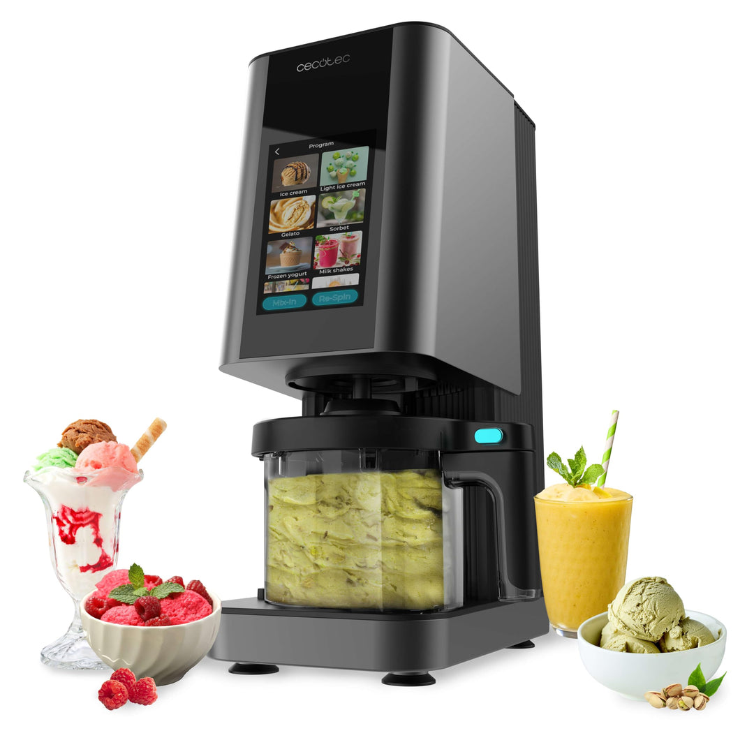 Cecotec Eismaschine Gelatec 1800 Touch, TFT Touch-Display, CreamOn + Re-Spin, 10 Automatikmodi, Zone