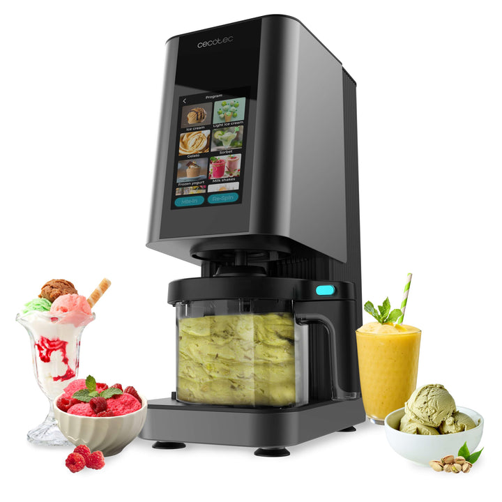 Cecotec Eismaschine Gelatec 1800 Touch, TFT Touch-Display, CreamOn + Re-Spin, 10 Automatikmodi, Zone