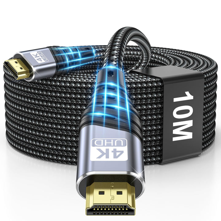 4K HDMI Kabel 10M, HDMI 2.0 Kabel Ultra Highspeed 4K@60Hz 18Gbps mit Ethernet/Audio Ruckkanal, Suppo