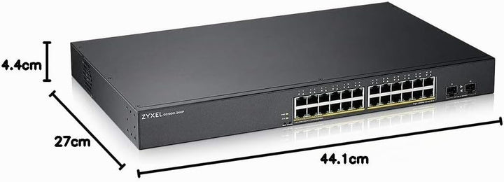 Zyxel 24-Port Gigabit PoE Switch | Smart managed | Rackmontage | 24 PoE+-Ports mit einem Budget von