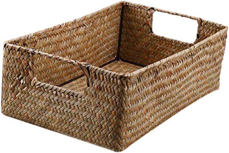 UPKOCH Seegras Aufbewahrungskorb Gewebter Korb Rechteckig Ablagekorb 30X20X10CM Haushalt Multifunkti