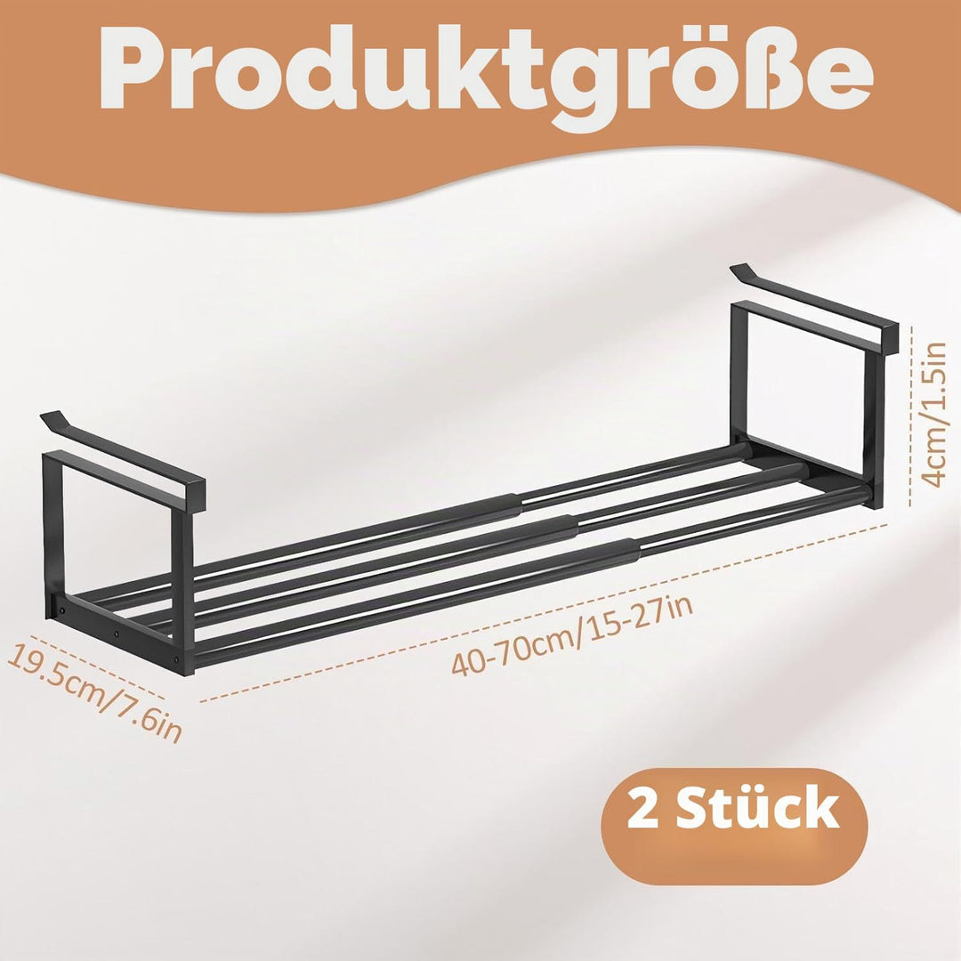 DMJJSD Hängendes Schuhregal Organizer 2Pcs, Erweiterbarer 40-70cm Schuhorganizer Hängend, Schuhregal