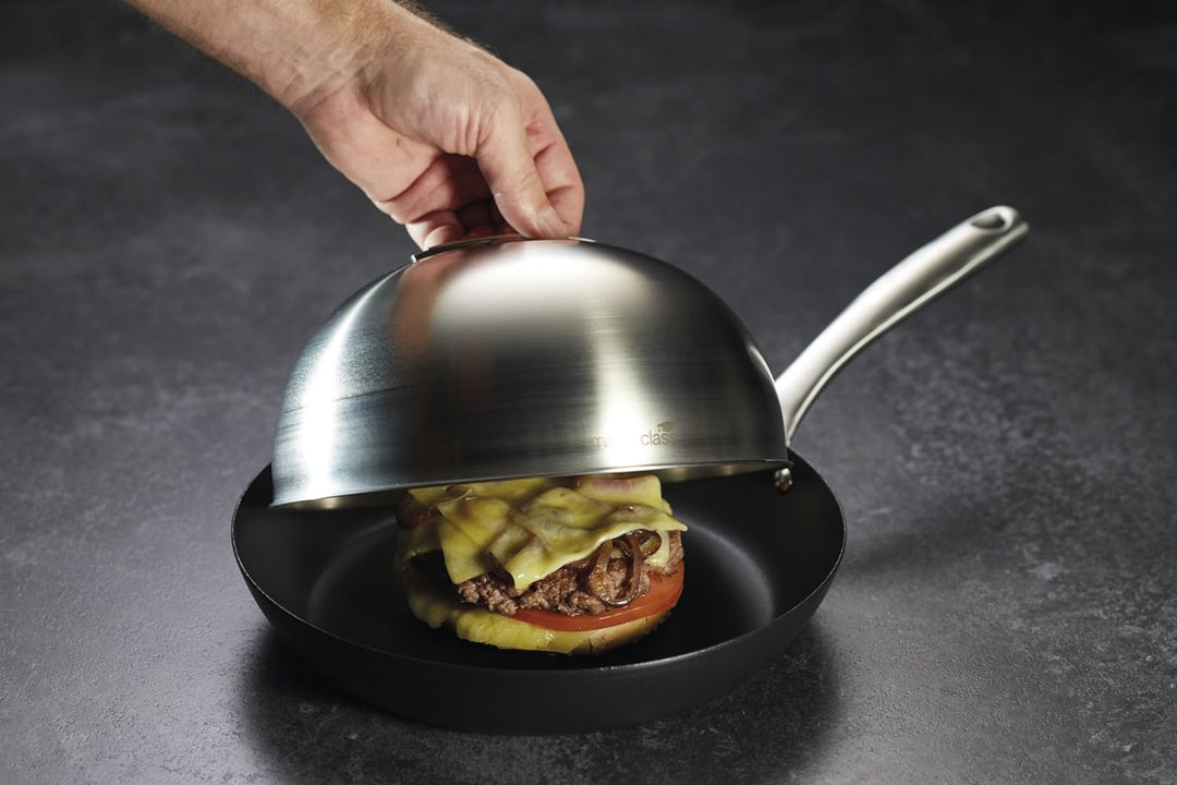 MASTERCLASS Grilldeckel, Edelstahl, Silber, 12 x 17 x 22 cm & Metaltex 204454038 Grillspachtel Planc