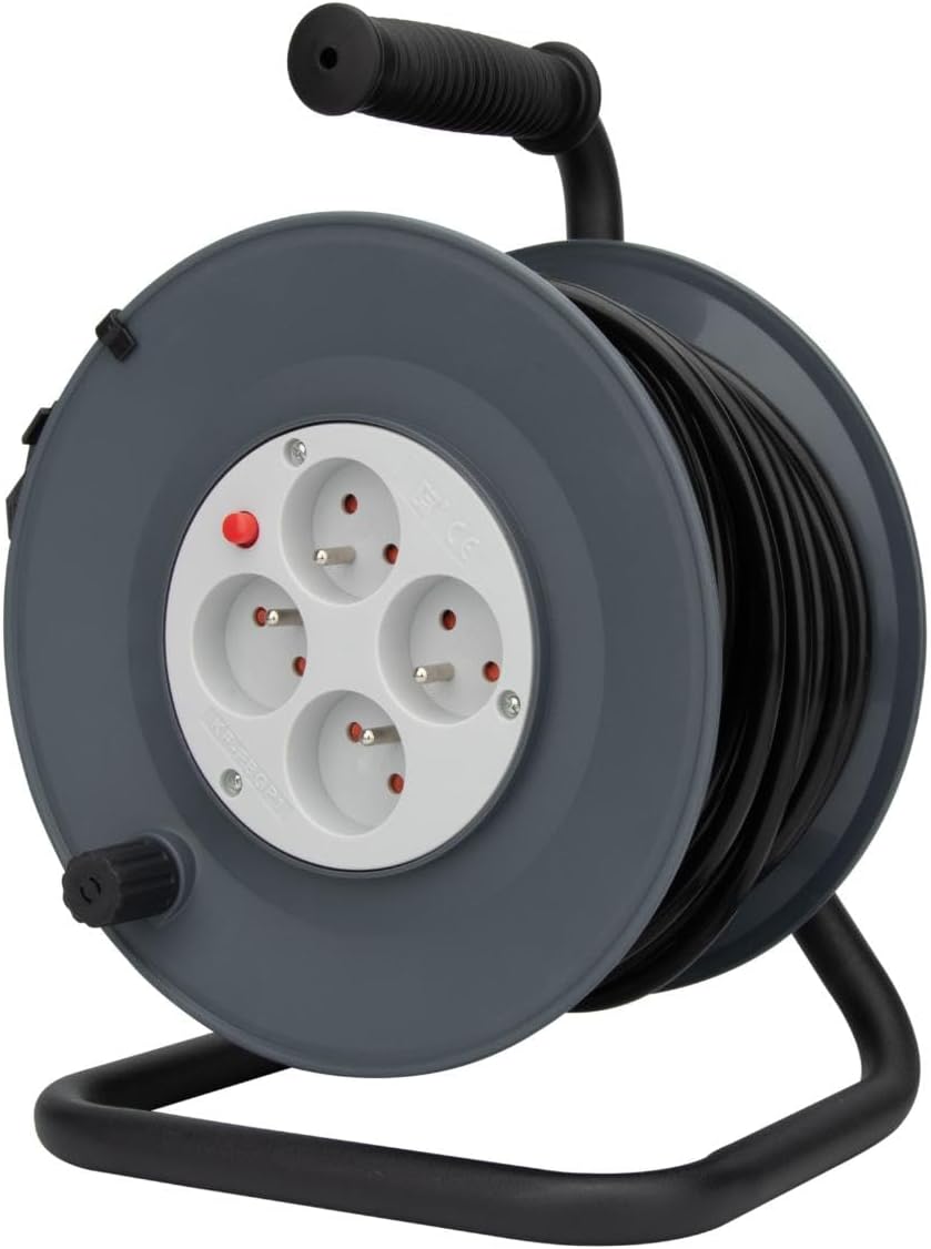 Enrouleur HO5VV-F 4 prises 3G1,5 25m + coupe-circuit Einzigartig, Einzigartig