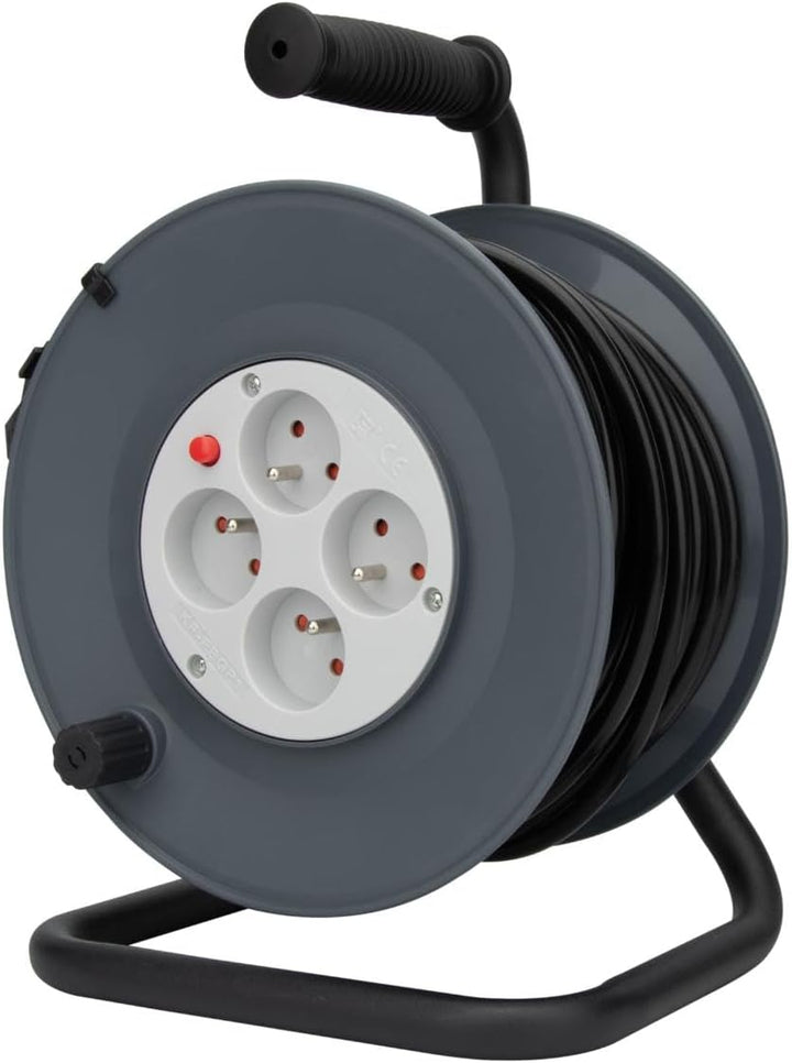 Enrouleur HO5VV-F 4 prises 3G1,5 25m + coupe-circuit Einzigartig, Einzigartig