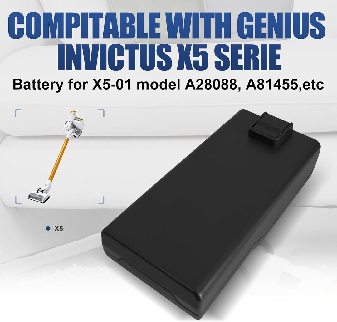 Akku für Genius Invictus X5 Staubsauger, Kompatibel mit Genius Invictus Staubsauger Modell A28088, A