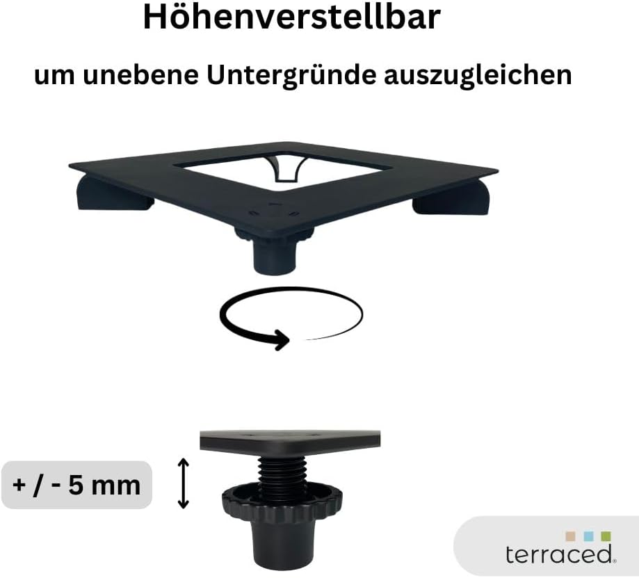 2er Set - Blumentopf Untersetzer - eckig - 27x27cm – Untersetzer Blumentopf – Recycling Material - M