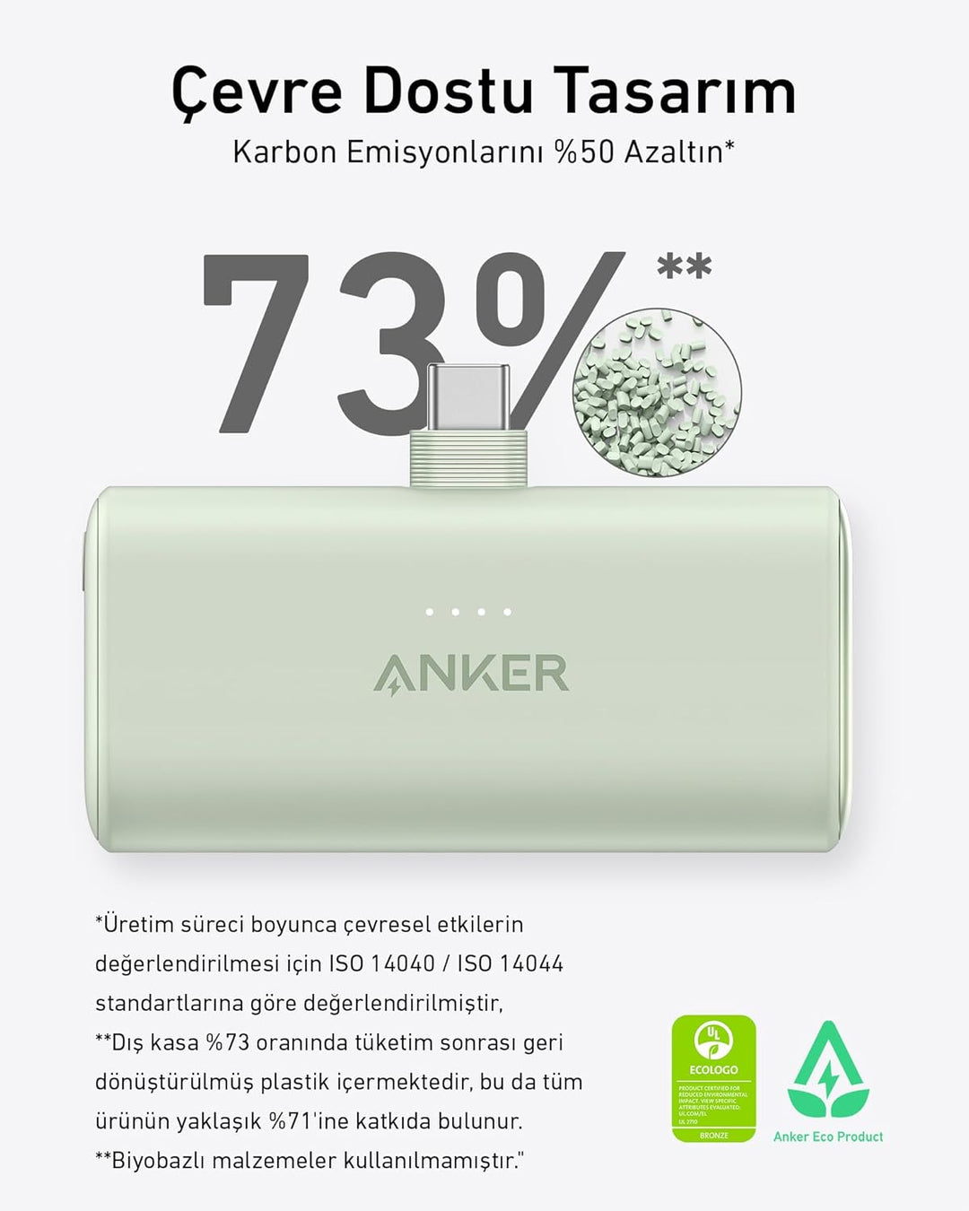Anker 621 Powerbank mit integriertem Lightning-Stecker, 5.000 mAh MFi-zertifizierter 12W externer Ha