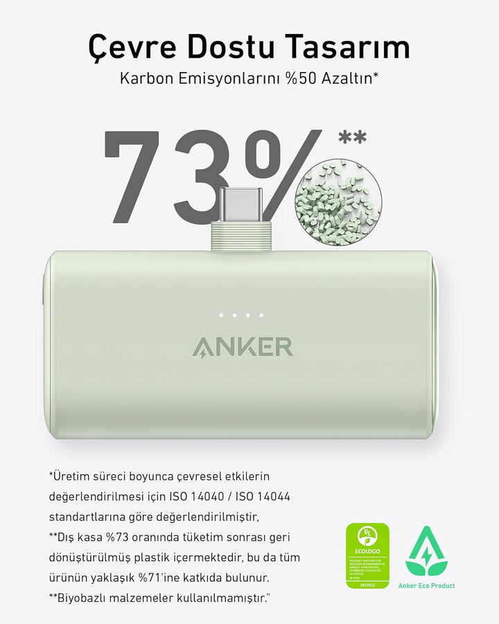 Anker 621 Powerbank mit integriertem Lightning-Stecker, 5.000 mAh MFi-zertifizierter 12W externer Ha
