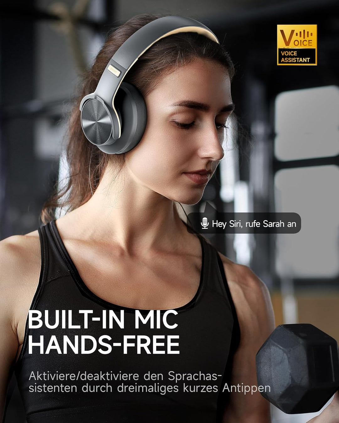 Picun B8 Bluetooth-Kopfhörer, 120H Spielzeit, kabellos, Bluetooth mit 3 EQ-Modi, niedrige Latenz, Fr