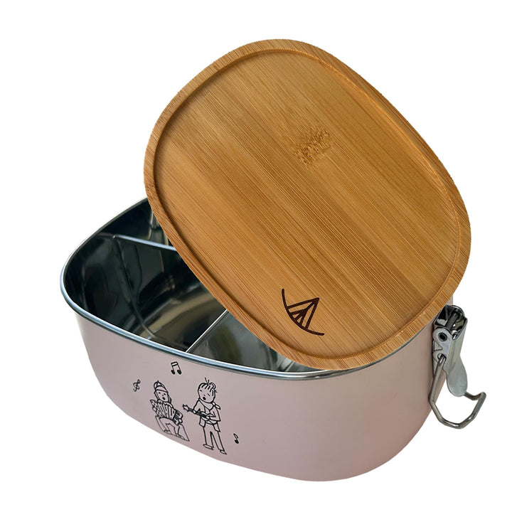Ringwald Edelstahl Rosa Brotdose Kindergarten Schule gross 1400ml Lunchbox Brotdose Vesperdose Fäche