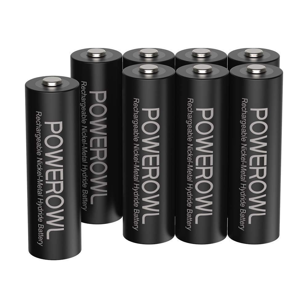 POWEROWL AA Akkus 1,2 V NiMH 8 Stück hohe Kapazität 2800mAh Akku AA 1200 Zyklen 8*AA, 8*AA