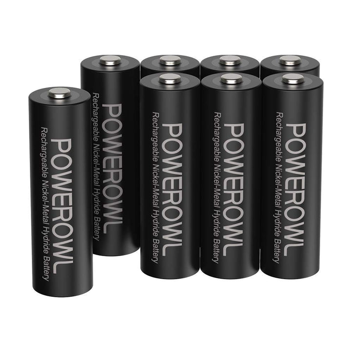POWEROWL AA Akkus 1,2 V NiMH 8 Stück hohe Kapazität 2800mAh Akku AA 1200 Zyklen 8*AA, 8*AA