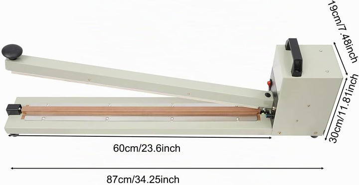 Heisssiegelgerät,600mm Handdruckende Verpackungsgerät,Manuelle Impuls Heisssiegelmaschine,Folienschw