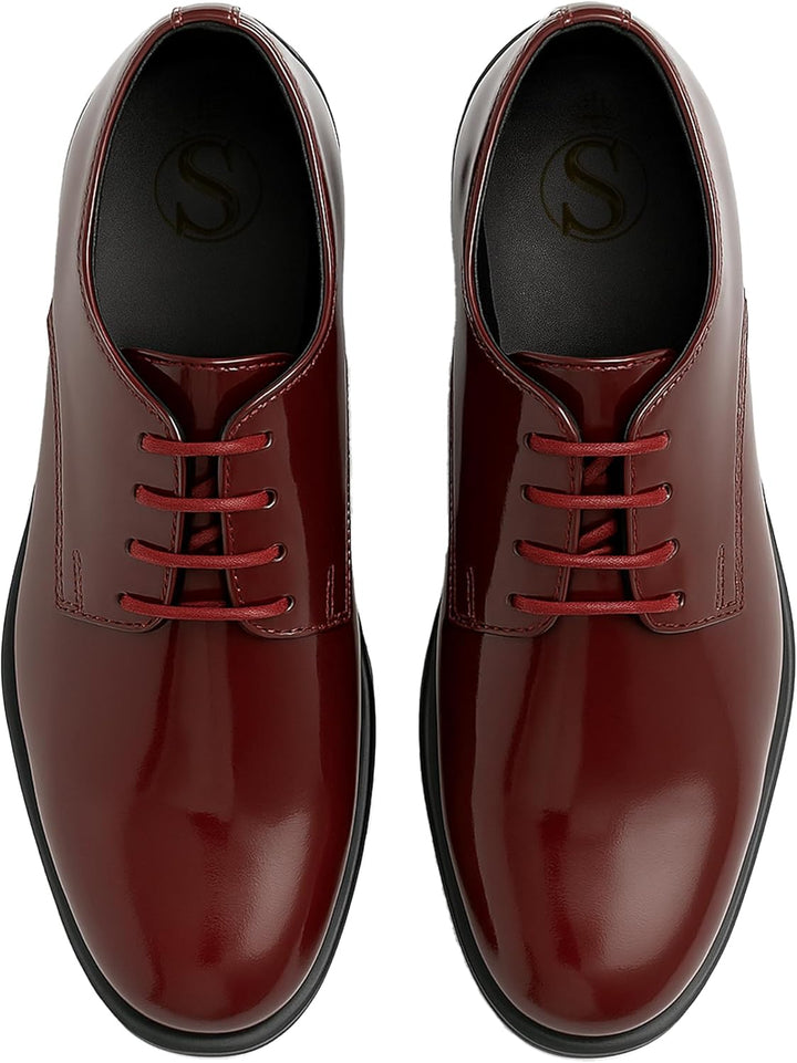 SIRRI Jungen-Derby-Schuhe aus Lackleder für formelle Kleidung zum Schnüren für Hochzeit und Abschlus