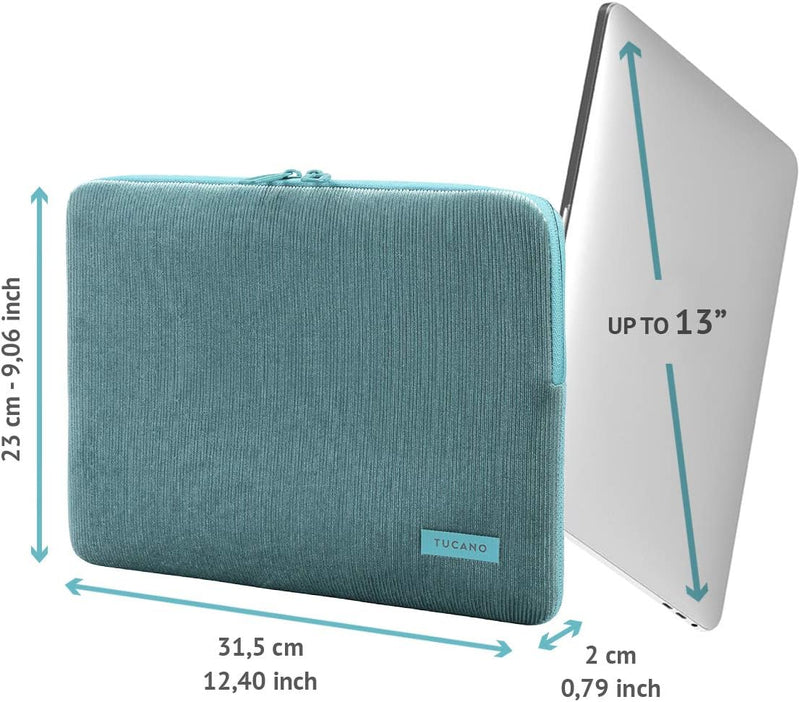 Tucano Second Skin Velluto Notebook Sleeve aus Cord und Neopren 12 Zoll MacBook Pro 13 Zoll ab 2016