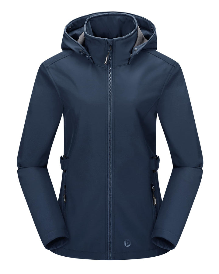 Outdoor Ventures Damen Softshelljacke Kurze Gefütterte Funktionsjacke Wasserdichte Übergangsjacke mi