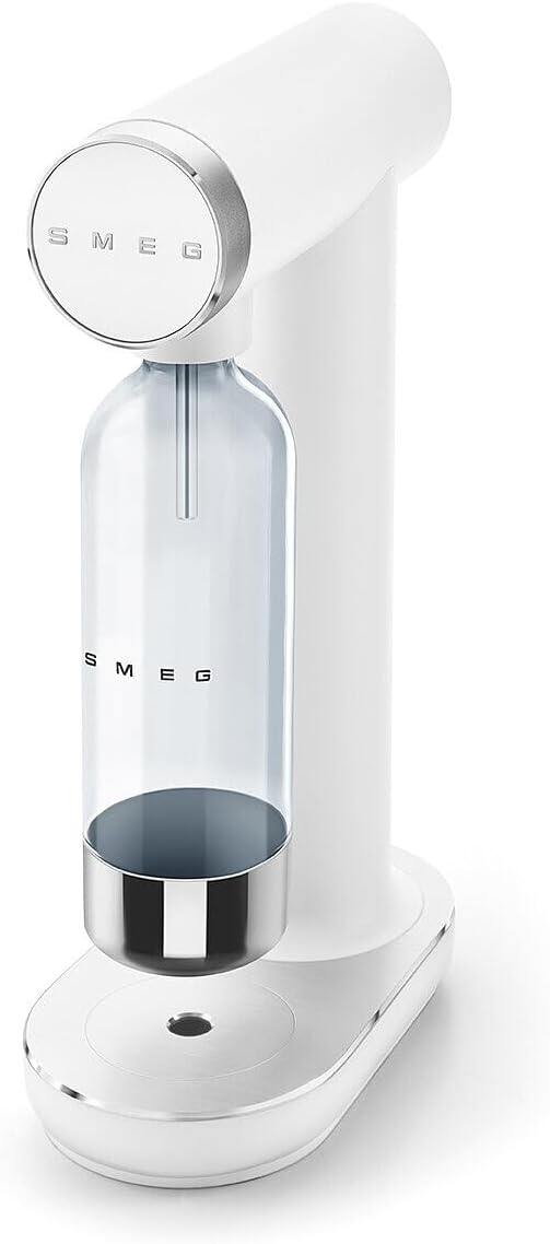Smeg SKC01WHM Soda Maker, rutschfeste Füsse, platzsparendes Design, 800 ml, Mattweiss Einheitsgrösse