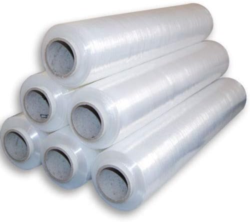 Palettenfolie Stretchfolie 300 m lang 50 cm breit, 17µ Transparent Durchsichtig 6 Rollen