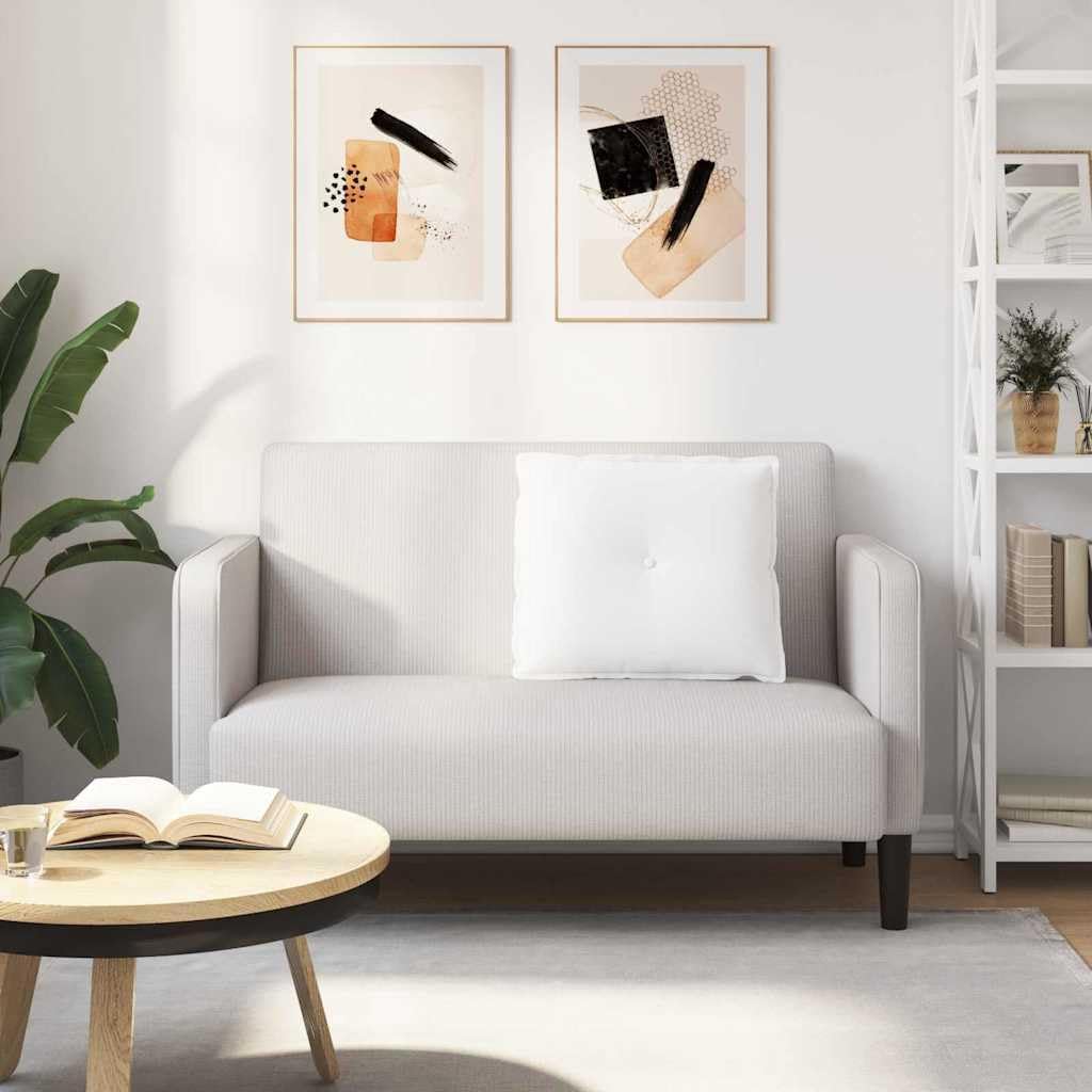 vidaXL Rückenkissen Weiss 60 x 19 x 50 cm Stoff, Wohnzimmer, rechteckige Kissen, modernes Plüschcove