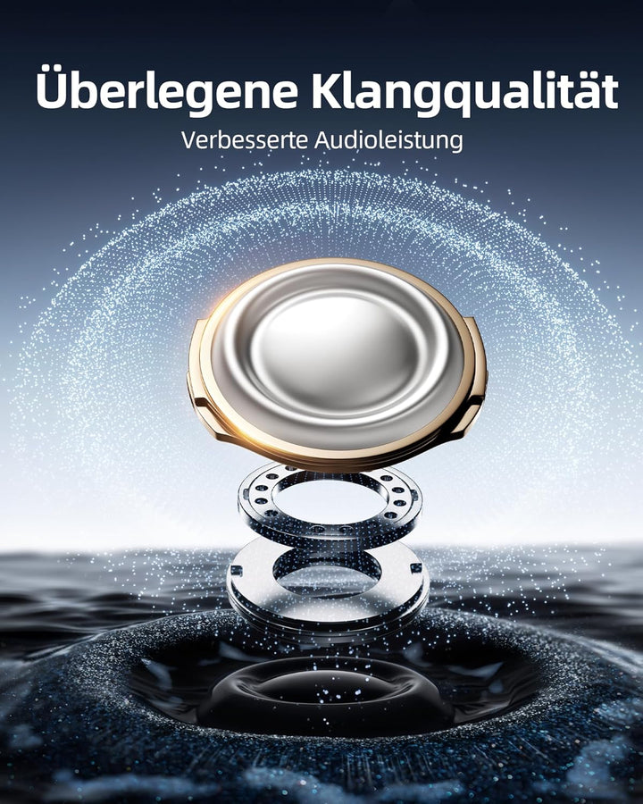 Bluetooth Kopfhörer Sport, In Ear Kabellose Earbuds mit 80h Wiedergabe, Dual LED-Anzeige, Über Ohr-H