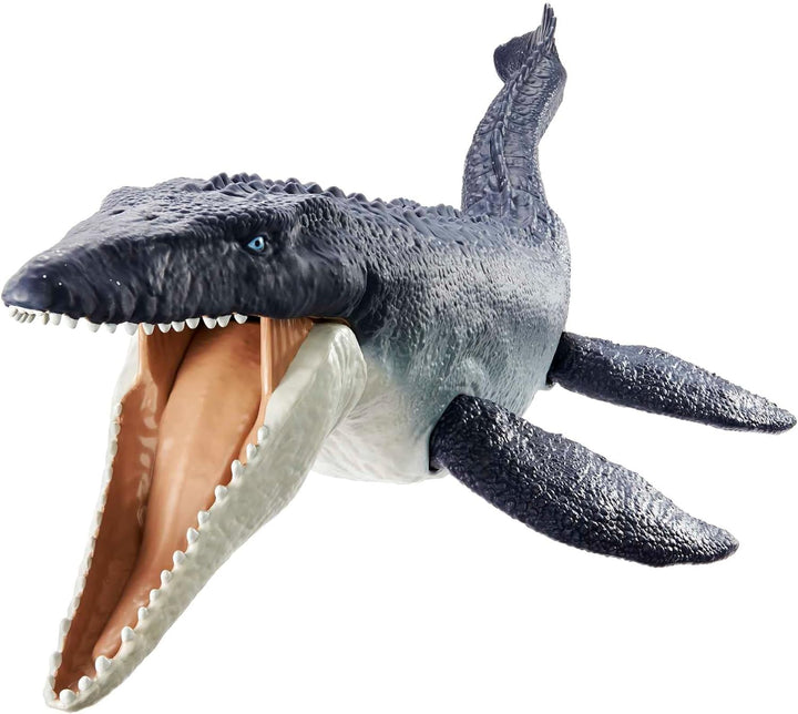 Jurassic World HNJ57 - Dominion Mosasaurus Dinosaurier Action-Figur, 70 cm gross mit beweglichen Gel