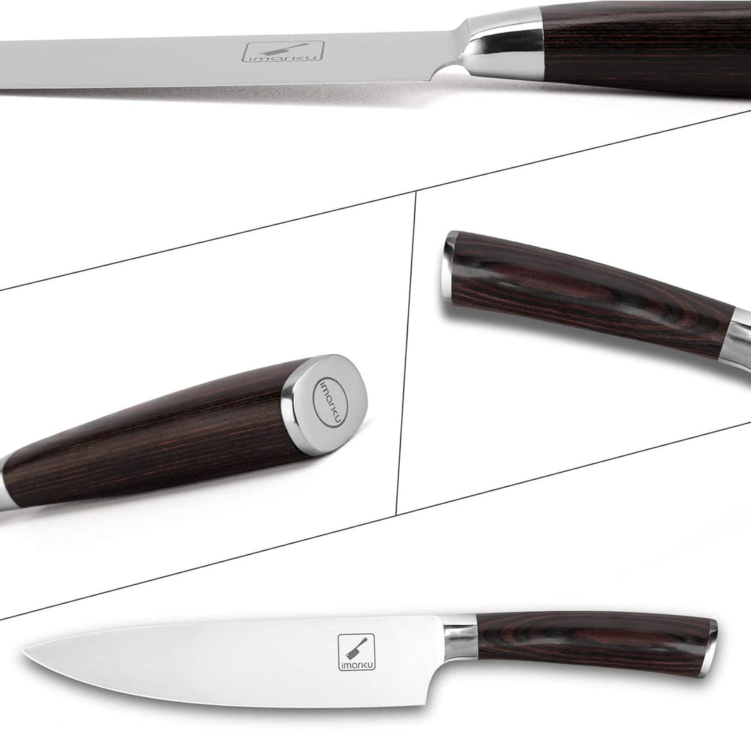 Kochmesser-imarku 20cm Profi Küchenmesser Chef Messer Allzweckmesser aus Carbon-Edelstahl, Ultrascha