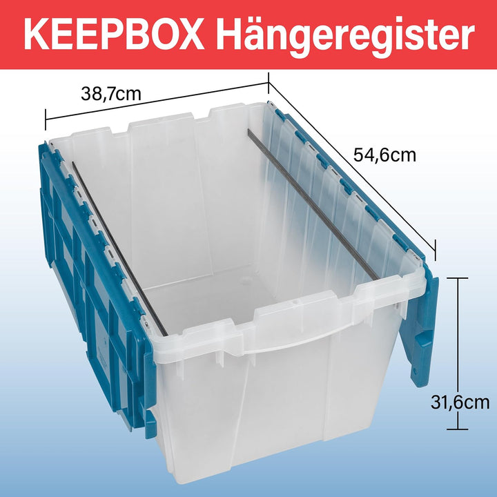 Akro-Mils 66486 Fileb Hängeregistraturenbox aus Kunststoff mit befestigtem Deckel, 53,8 x 38,1 x 30,
