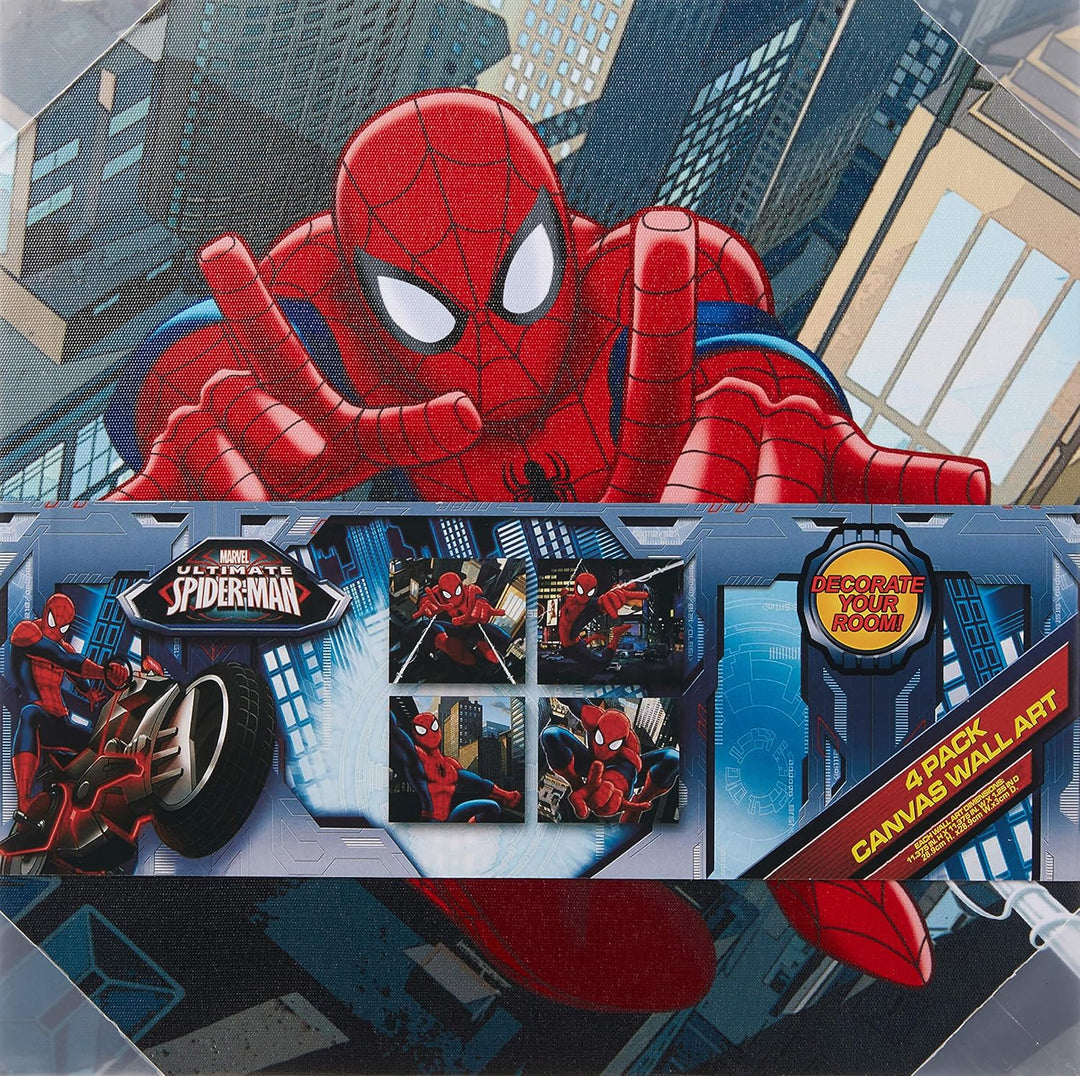 Idea Nuova Marvel Spider-Man Kunstdruck auf Leinwand, 4 Stück