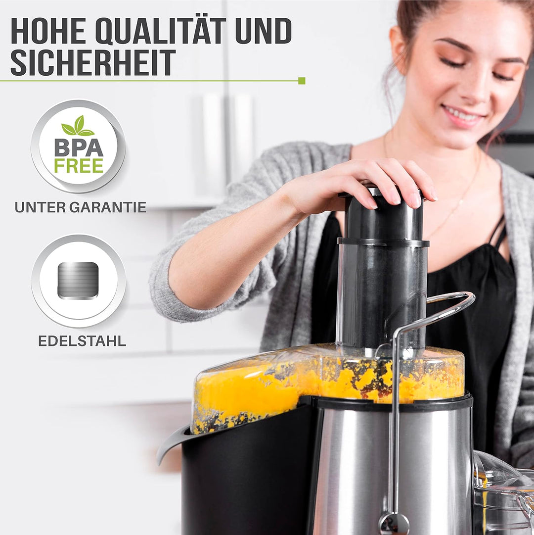 Twinzee Zentrifugal Entsafter Gemuse und Obst Elektrisch - Saftpresse Gemüse und Obst - Leistungssta