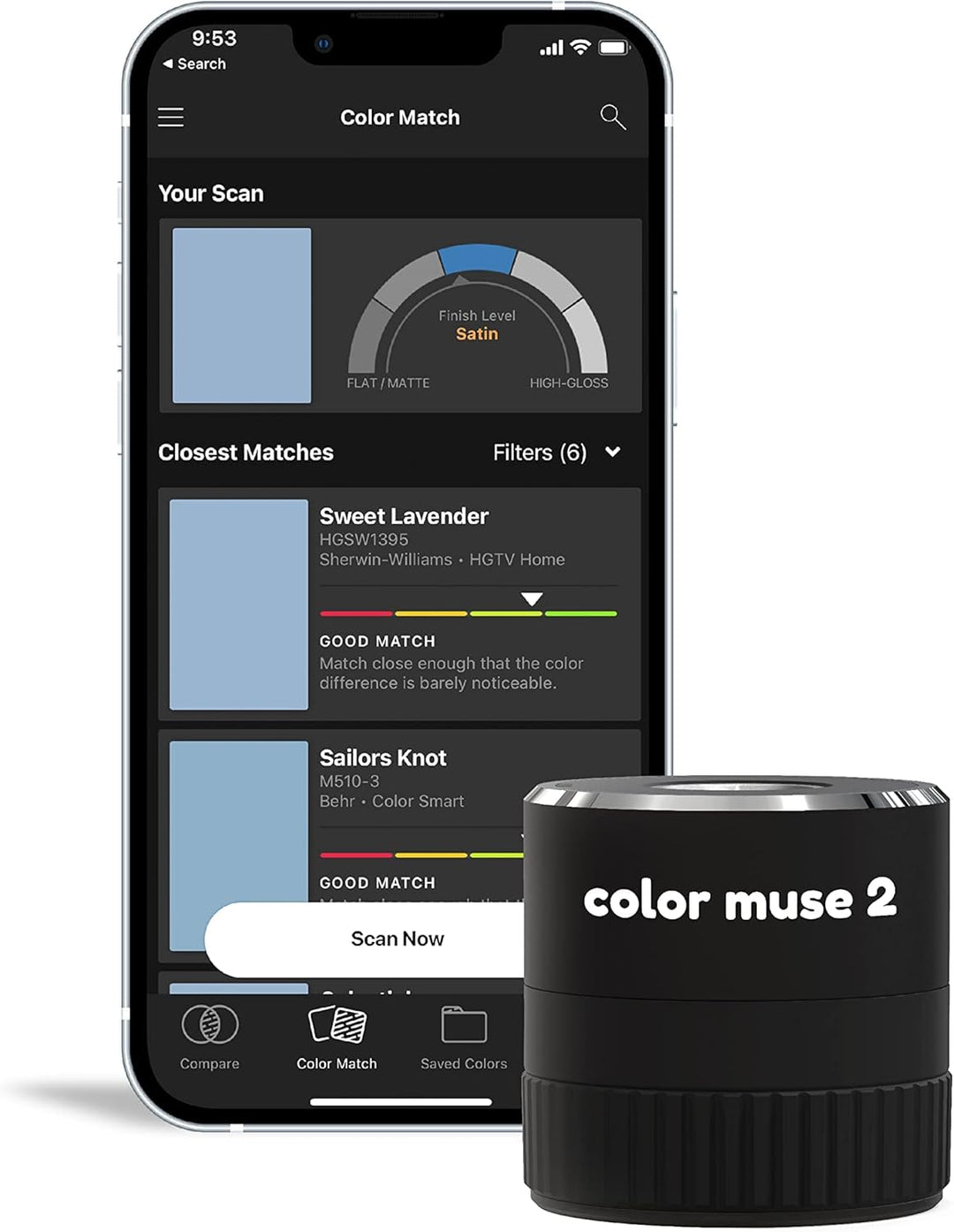 COLOR MUSE 2 Farbmesser, Farbanpassungswerkzeug, tragbarer Farbleser, Farbsensor, Identifizierung de