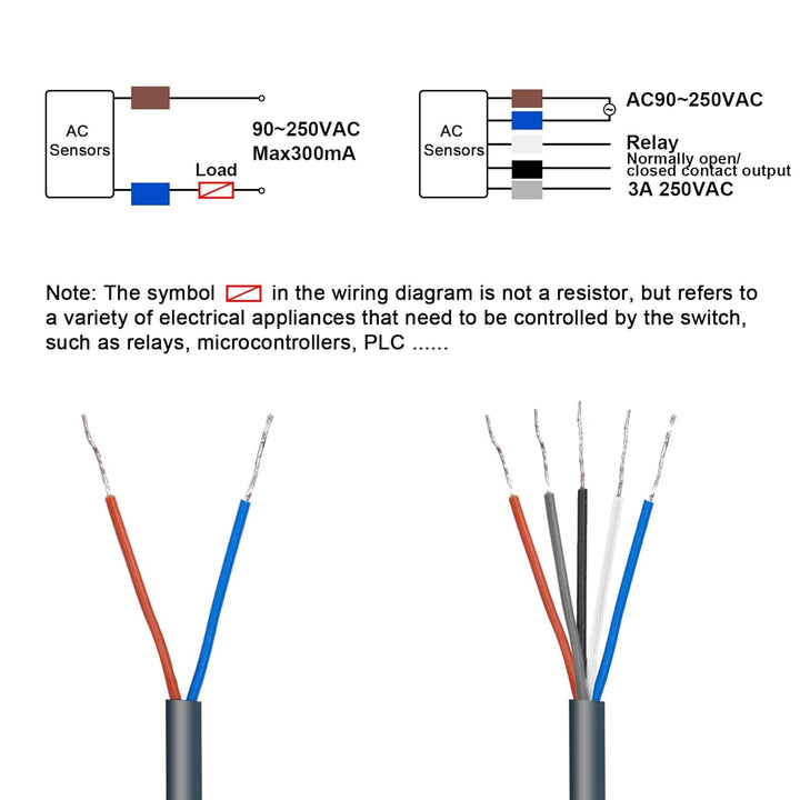 Heschen Fotoelektrischer Schalter E3JK-5DM1-5L AC 90-250V Bijection Type Detection Distance 5m
