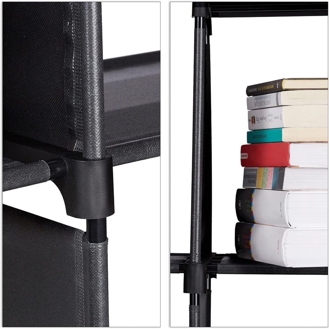 Relaxdays Stufenregal mit 6 Fächern, H x B x T: ca. 109 x 106 x 30 cm, einfaches Stecksystem, Raumte