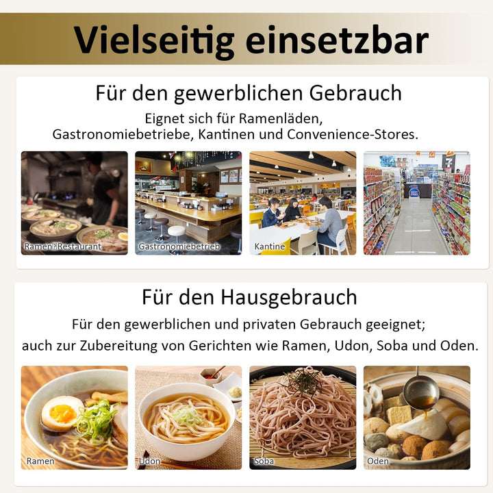 Kurflo Kommerzieller Nudeltopf, Edelstahl, für Ramen, Udon, Spaghetti & Fondue, geeignet für Gasherd