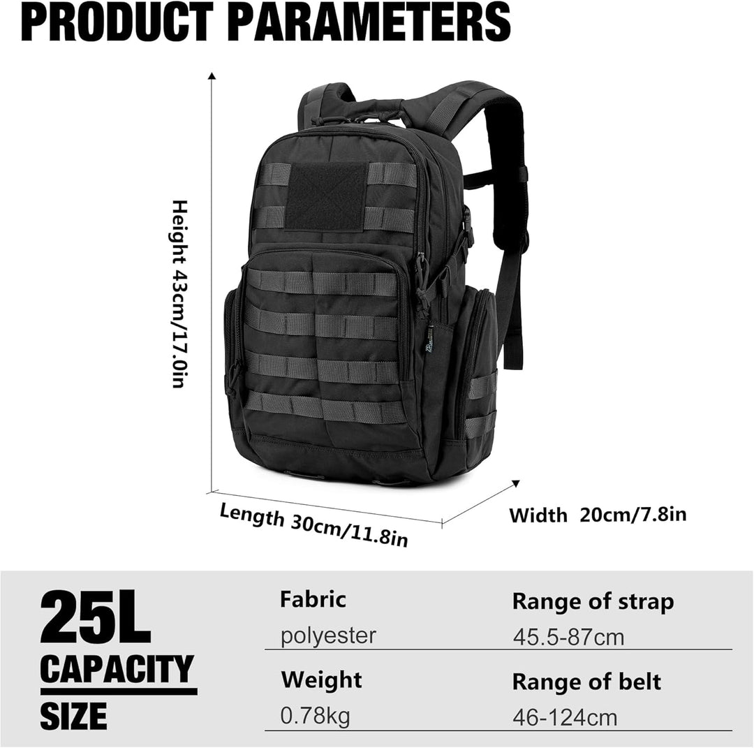 Mardingtop 25L/40L Taktischer Rucksack Herren Wanderrucksack mit MOLLE-System Militär Rucksack mit Y