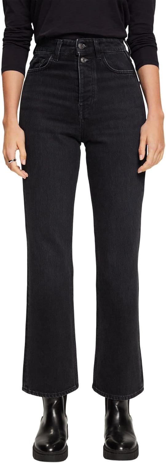 ESPRIT Damen Jeans 32W / 32L Black Dark Washed, 32W / 32L Black Dark Washed