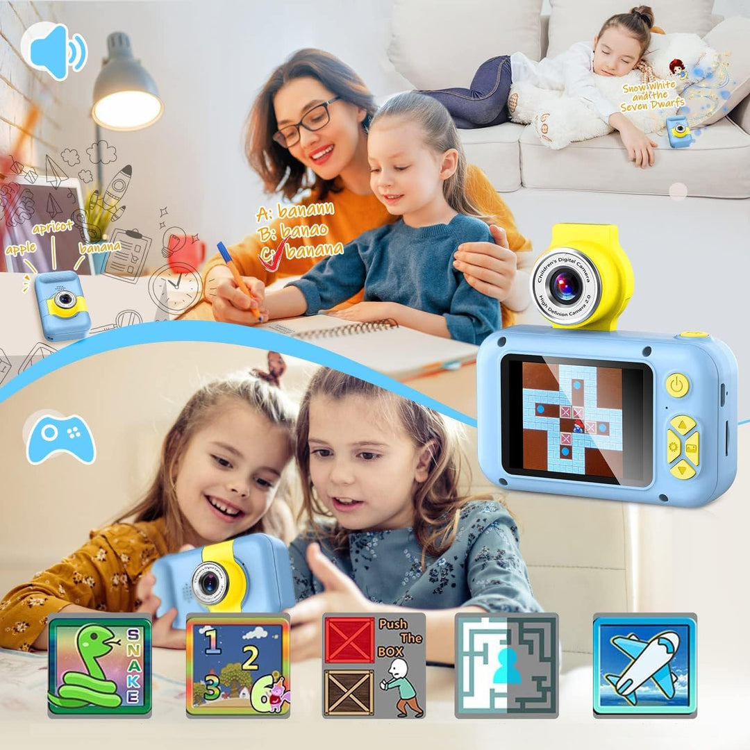 KinderKamera,ARNSSIEN Kinder Kamera,Selfie ,Geschenk für3 4 5 6 7 8 9 10Jahre Mädchen und Junge,2.4i