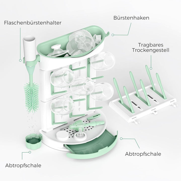Momcozy Premium Babyflaschen Trockenständer – Vertikaler Flaschenhalter für 18 Flaschen &amp; Stillzubeh