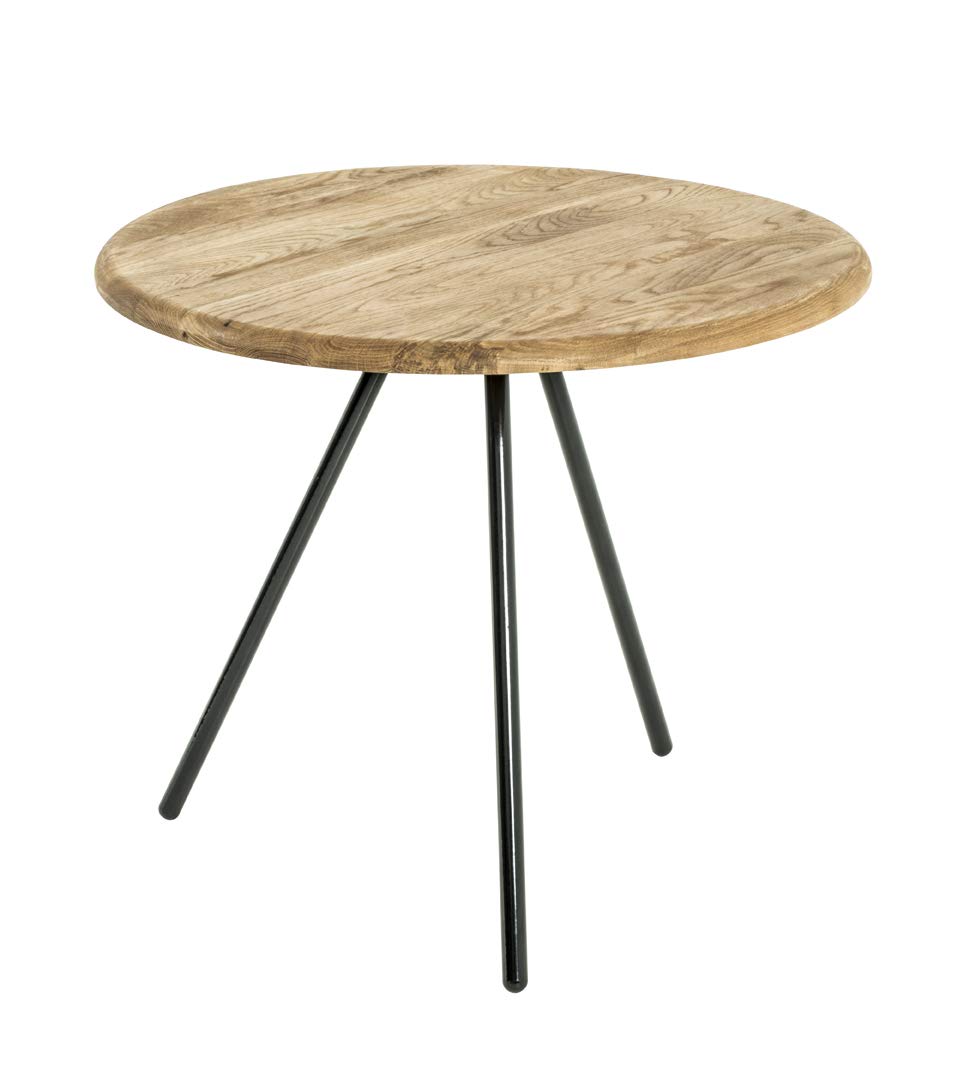 HAKU Möbel Beistelltisch, Massivholz, schwarz-eiche, Ø 50 x H 43 cm Ø 50 x 43 cm, Ø 50 x 43 cm