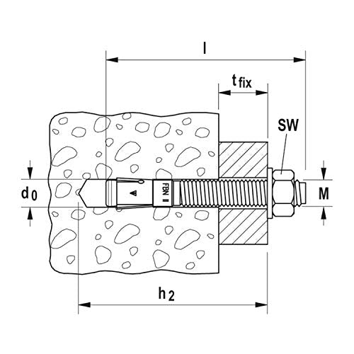 fischer 507589 Bolzen FBN II 12/10 feuerverzinkt