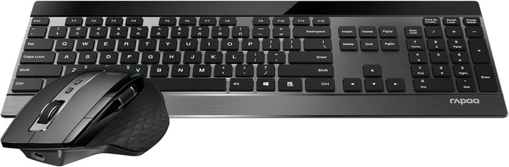 Rapoo 9900M kabelloses Tastatur-Maus Set Wireless Deskset 3200 DPI Sensor wiederaufladbarer Akku fla