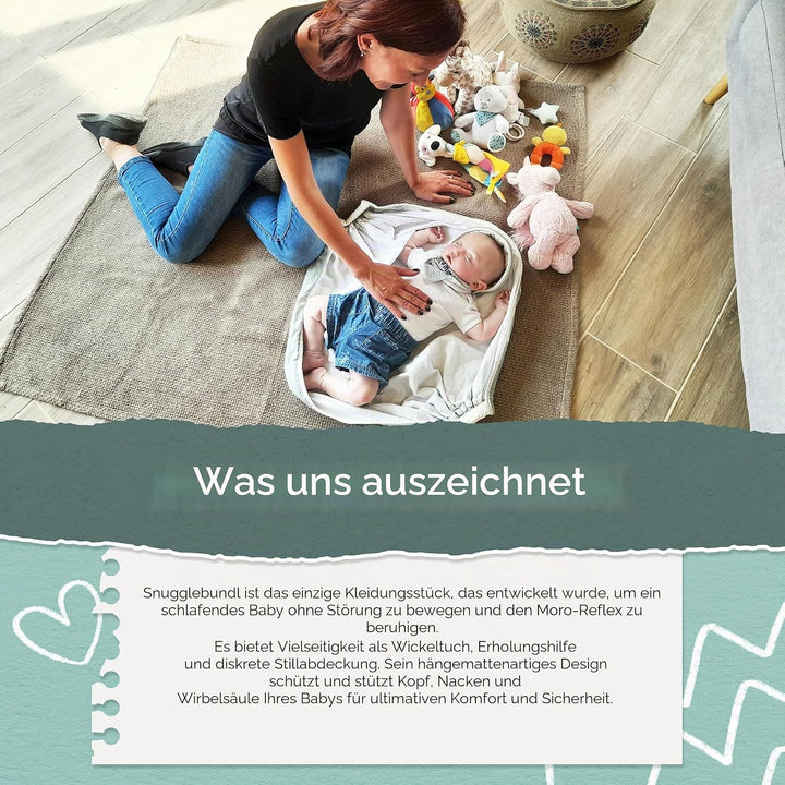Snugglebundl Baby Bumble Babytragehilfe mit Griffen Einfach heben & legen-auch im Schlaf! 100% Bio-B