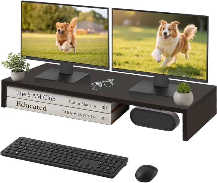 TV-Aufsatz mit Erhöhung,PC Regal Aufsatz Bildschirmerhöhung Hochglanz, Ideal für TV-Erhöhung und Sch
