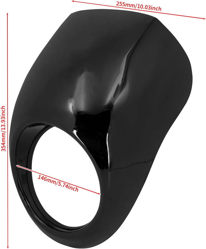 HDBUBALUS Scheinwerfer Verkleidung Maske Visier Abdeckung mit Halterung Fit für Harley Sportster Dyn