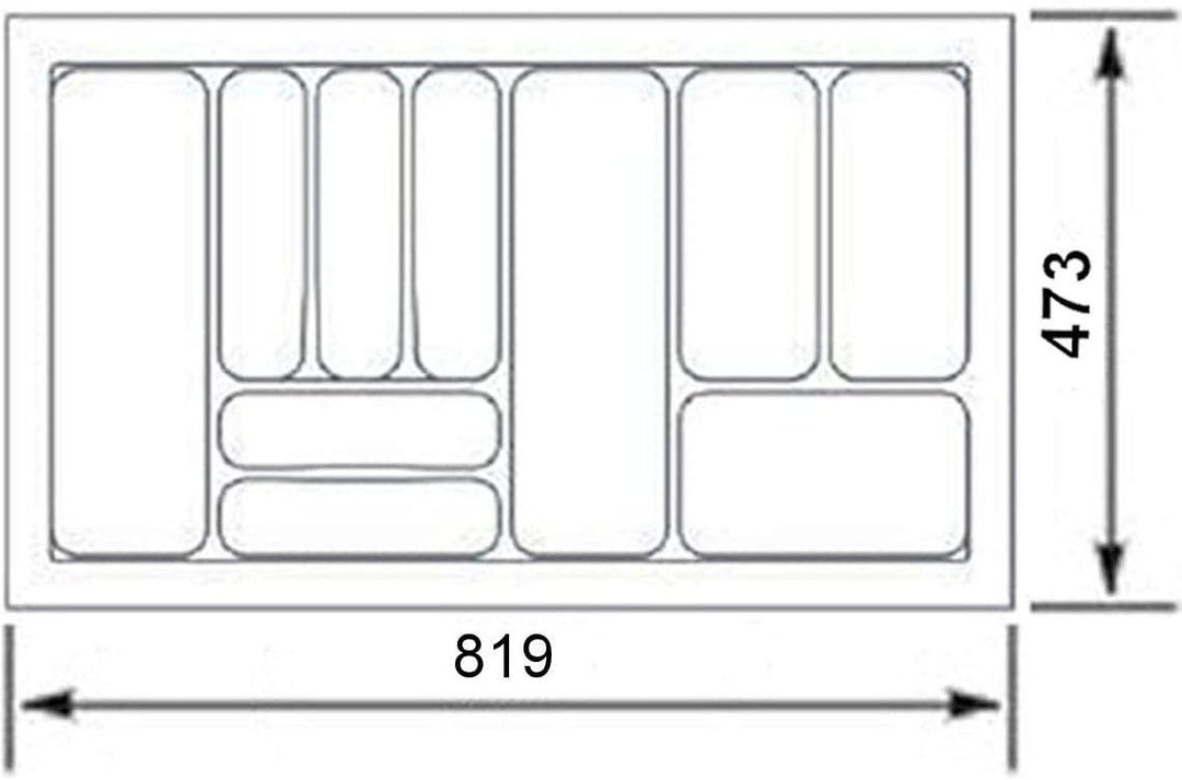 Orga-Box Besteckeinsatz I Besteckkasten 817 x 474 mm für Tandembox + ModernBox im 90er Schrank 817 x