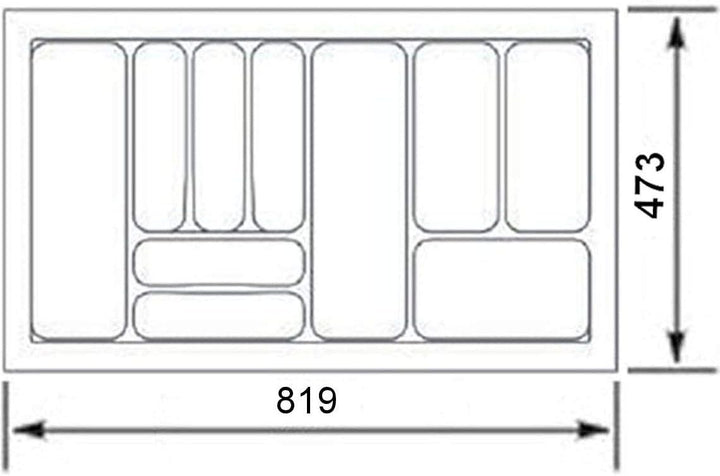 Orga-Box Besteckeinsatz I Besteckkasten 817 x 474 mm für Tandembox + ModernBox im 90er Schrank 817 x