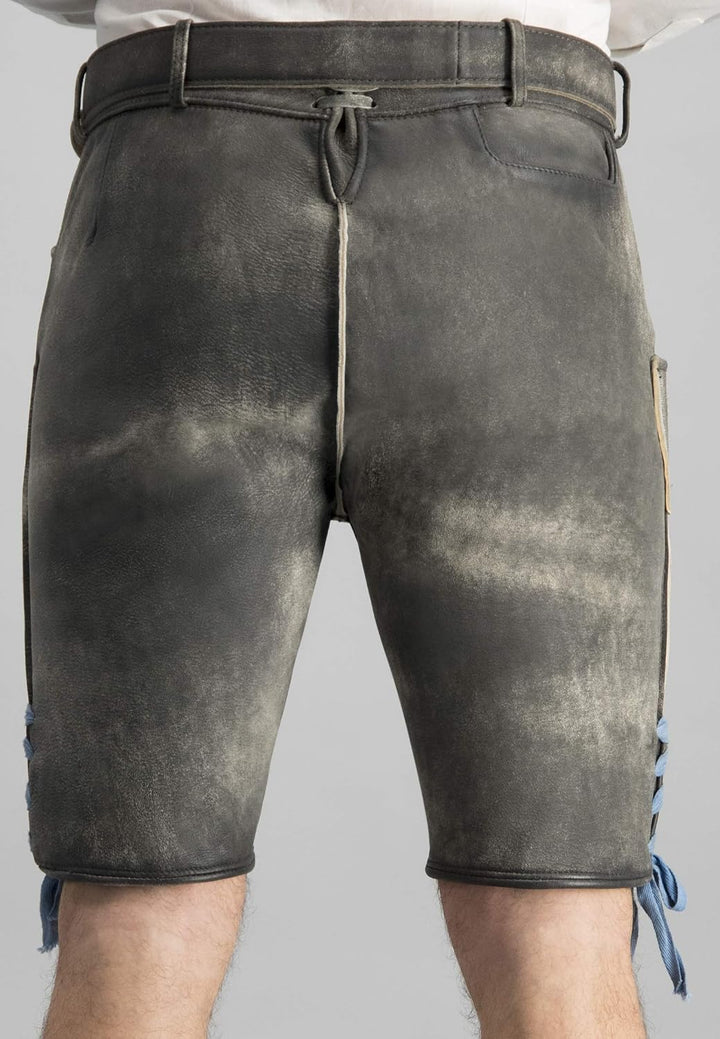 Stockerpoint Herren Hose Bayern Bua Lederhose 42 Grau (Grau Antik Gespeckt Grau Antik Gespeckt), 42