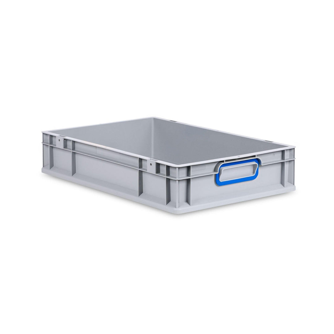 PROREGAL Eurobox NextGen Color | HxBxT 12x40x60cm | 23 Liter | Griffe blau geschlossen | Glatter Bod