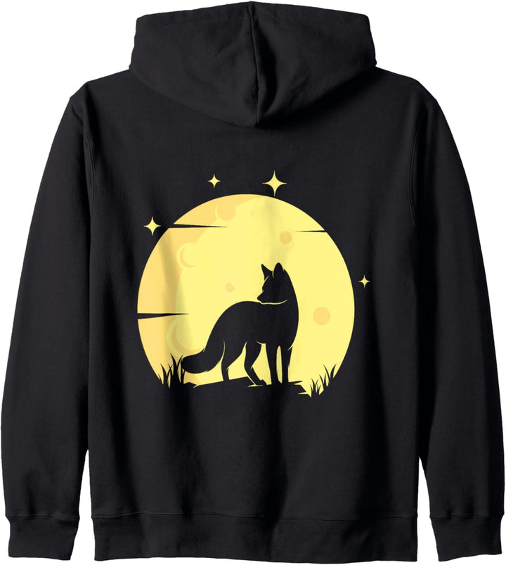 Fuchs Comic, Fuchs Tiersilhouette Handgemalt Love Kapuzenjacke